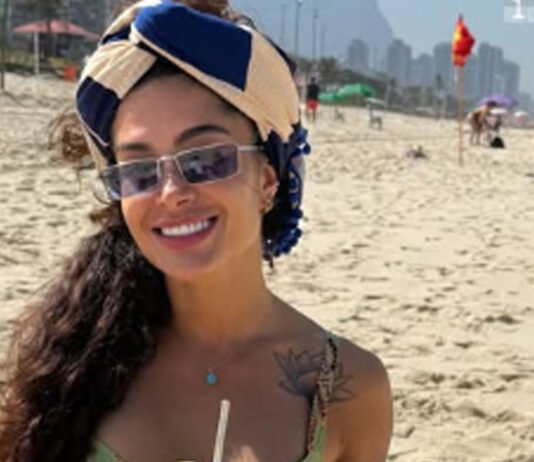 Aline Campos curte praia no Rio, exibe corpo sarado e shape trincado: ‘Deusa’