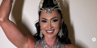 Vanessa Rangeli brilha em evento do Salgueiro e exalta carnaval carioca