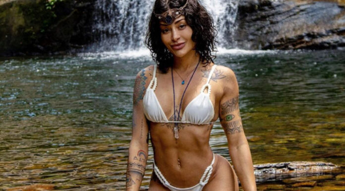 Aline Campos aproveita passeio na natureza e curte banho de cachoeira: ‘Deus’