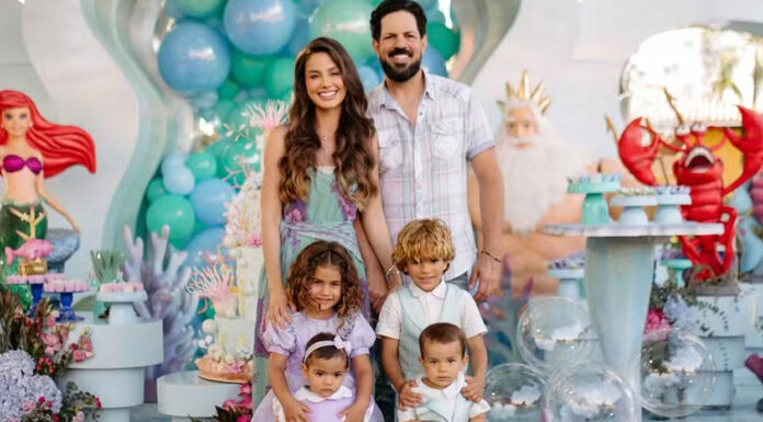 Biah Rodrigues encanta ao surgir vestida de Ariel em festa da filha Fernanda: ‘Desejada’