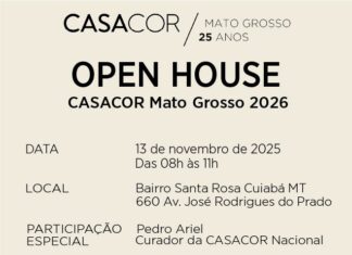 Open House CASACOR Mato Grosso 2025 apresenta imóvel da edição comemorativa de 25 anos.