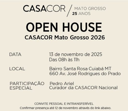 Open House CASACOR Mato Grosso 2025 apresenta imóvel da edição comemorativa de 25 anos.