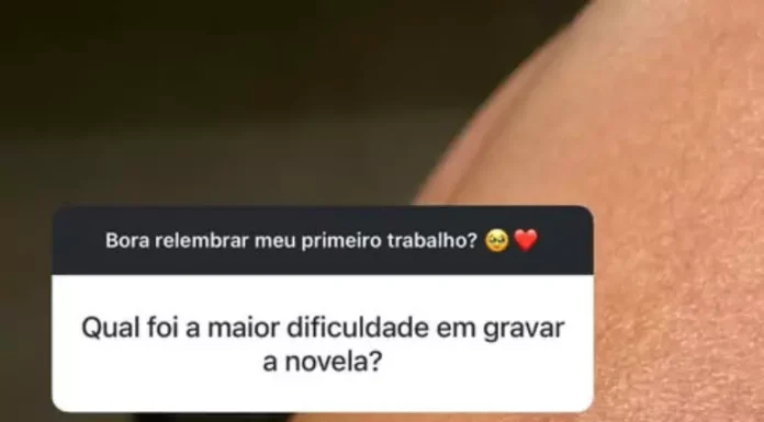 Bella Campos mostra mordida de jacaré ao dizer ‘maior dificuldade em gravar novela’; veja