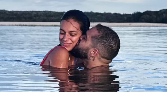 Alane Dias celebra virada do ano ao lado de Francisco Gil e da enteada: ‘Alter do Chão’