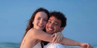 Larissa Manoela exibe boa forma em treino ao lado do marido: ‘Musculo definido’