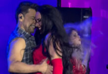 Graciele Lacerda e Zezé di Camargo dançam coladinhos durante show: ‘Menina Veneno’