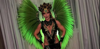 Sheila Mello brilha em ensaio da União Imperial no Carnaval de Santos: ‘Musa’