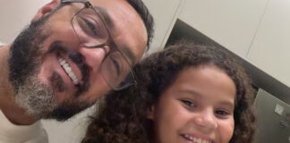 Belo surge em clique raro com a neta Alice e se declara para a menina: ‘Meu amorzinho’