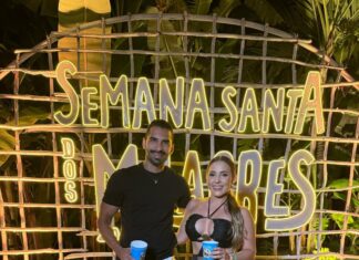 Gabriel Metelo e Daiane Machado Costa curtindo o romance no Caribe brasileiro de São Miguel dos Milagres Daiane Machado Costa