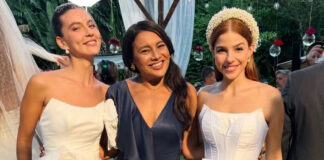 Dira Paes mostra bastidores de casamento duplo de Três Graças: ‘Celebração dupla’