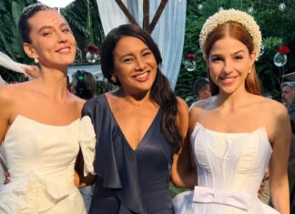 Dira Paes mostra bastidores de casamento duplo de Três Graças: ‘Celebração dupla’