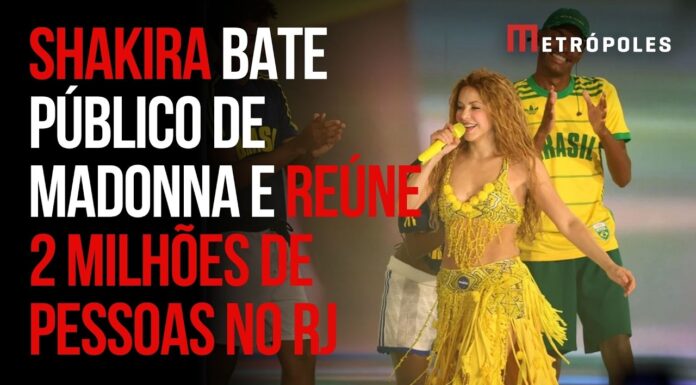 Shakira reúne 2 milhões de pessoas em Copacabana, diz prefeitura