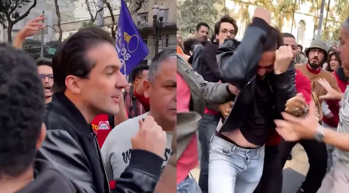Veja Vídeo – Vereadores do União Brasil se envolvem em pancadaria com estudantes da USP
