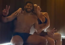 Hulk curte momento de relaxamento com a esposa em sauna, em casa: ‘Com meu amor’