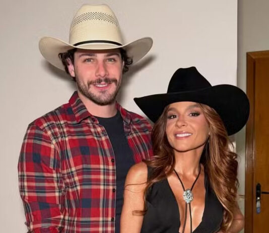 Maiara aposta em look junino combinando com namorado e exibe clima de romance