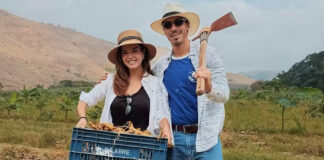 Giovanna Lancellotti e Gabriel David curtem colheita em fazenda: ‘Colheita e amor’