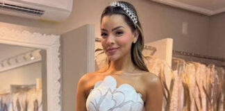 Noiva de Davi Brito, faz prova de vestido de casamento e celebra: ‘Contagem regressiva’
