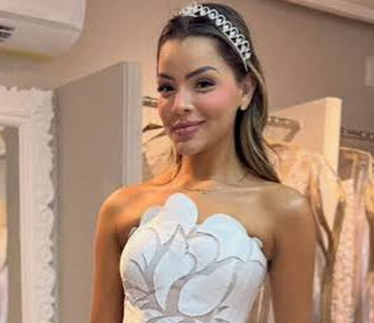Noiva de Davi Brito, faz prova de vestido de casamento e celebra: ‘Contagem regressiva’