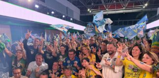 Convidada por Zé Medeiros, Virgínia Mendes participa de lançamento oficial de campanha