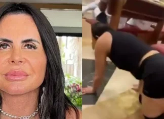 Veja Vídeo – Gretchen entra de joelhos em igreja após promessa por cura de doença; veja